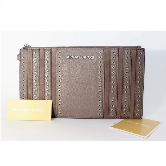 Michael Kors Cinder Grommet Leather ClutchWristlet - Picture 1 of 5